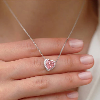 PEMBE ZİRKON TAŞLI PANDORA KOLYE
