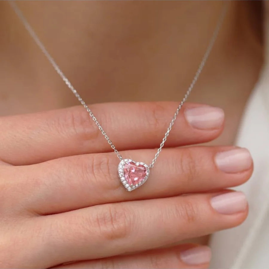 14 Ayar Altın Kaplama Pembe Zirkon Taşlı Pandora Kolye